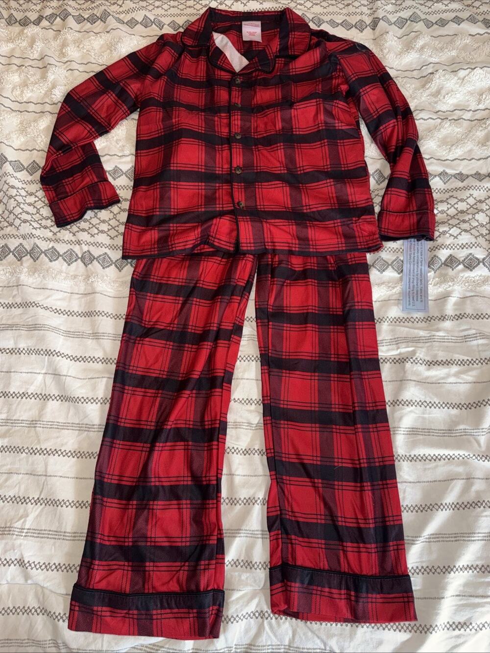 Wondershop Kids Red Buffalo Plaid Pajama Set Flannel KIDS (SIZE 8) NWT